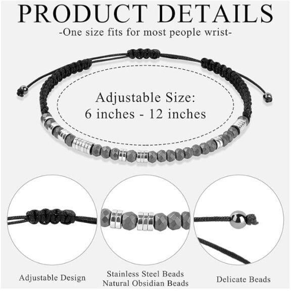 NWT Joycuff Morse Code Handmade "You Got This" Unisex Adjustable Bracelet #15 - Picture 3 of 16